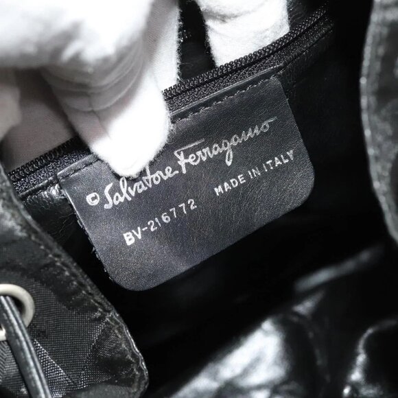 Salvatore Ferragamo Backpack Nylon Black Silver - Picture 10 of 16